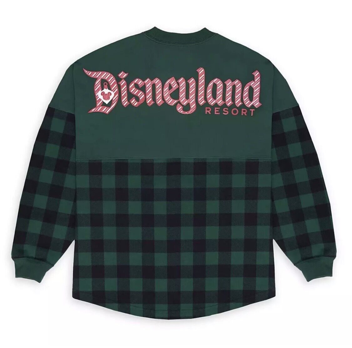 Disneyland Resort Christmas Holiday Green Plaid Spirit Jersey Adult Size XL New