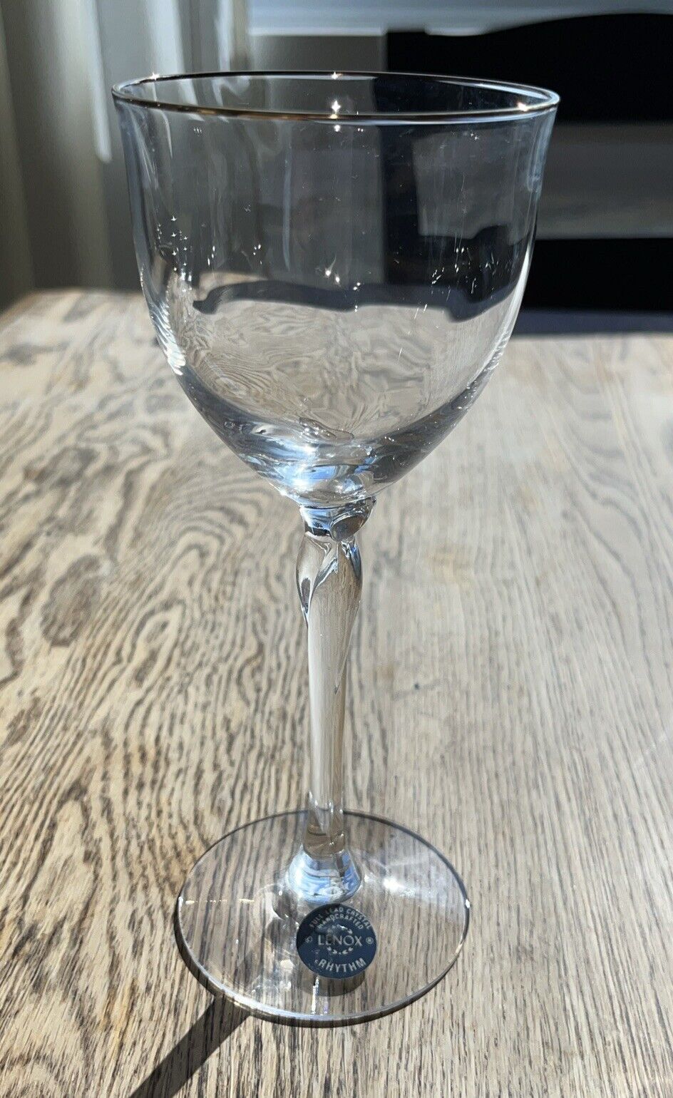 New Lenox Gold Rhythm Wine Glass 7.5”
