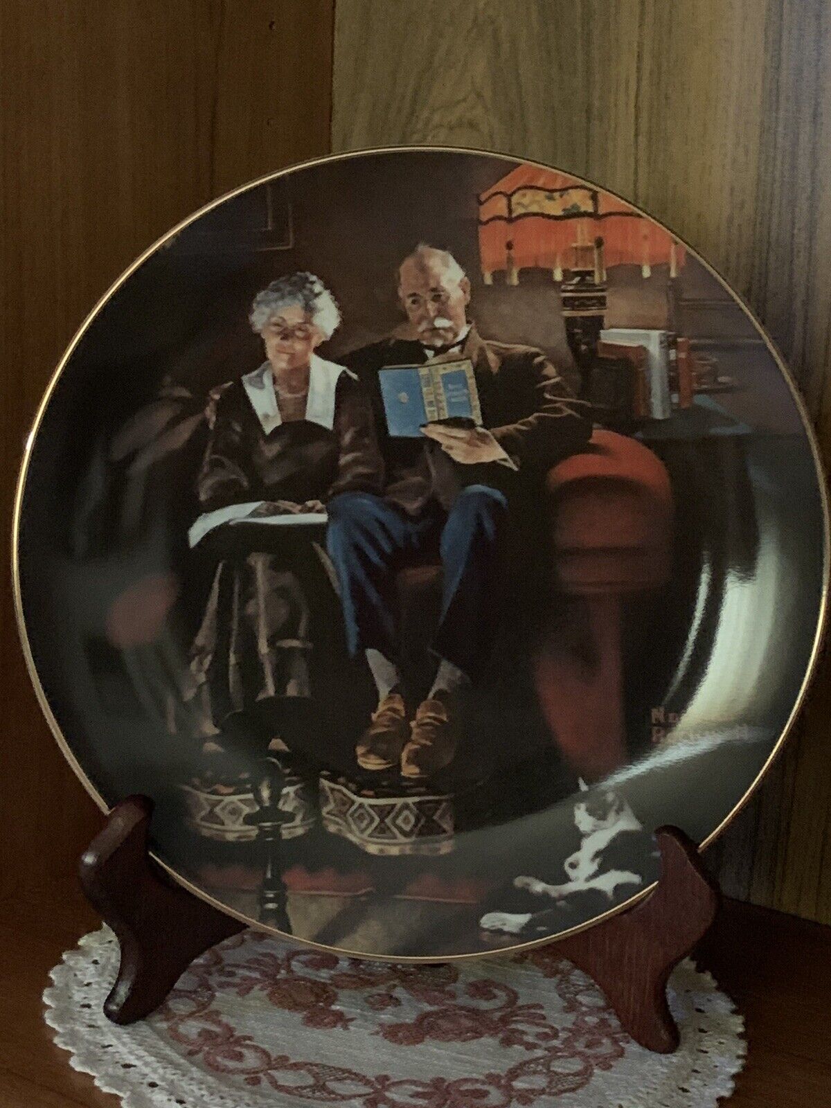 “Evening’s Ease” Norman Rockwell Light Campaign Series Plate #4 Edwin Knowles