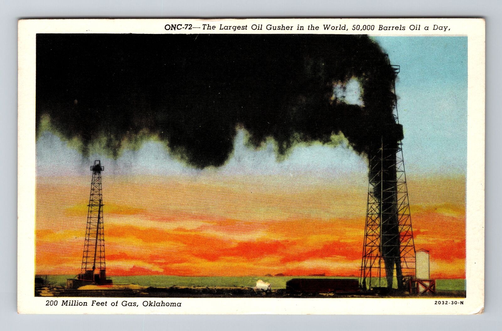 OK-Oklahoma, Largest Oil Gusher In The World, Vintage c1956 Postcard