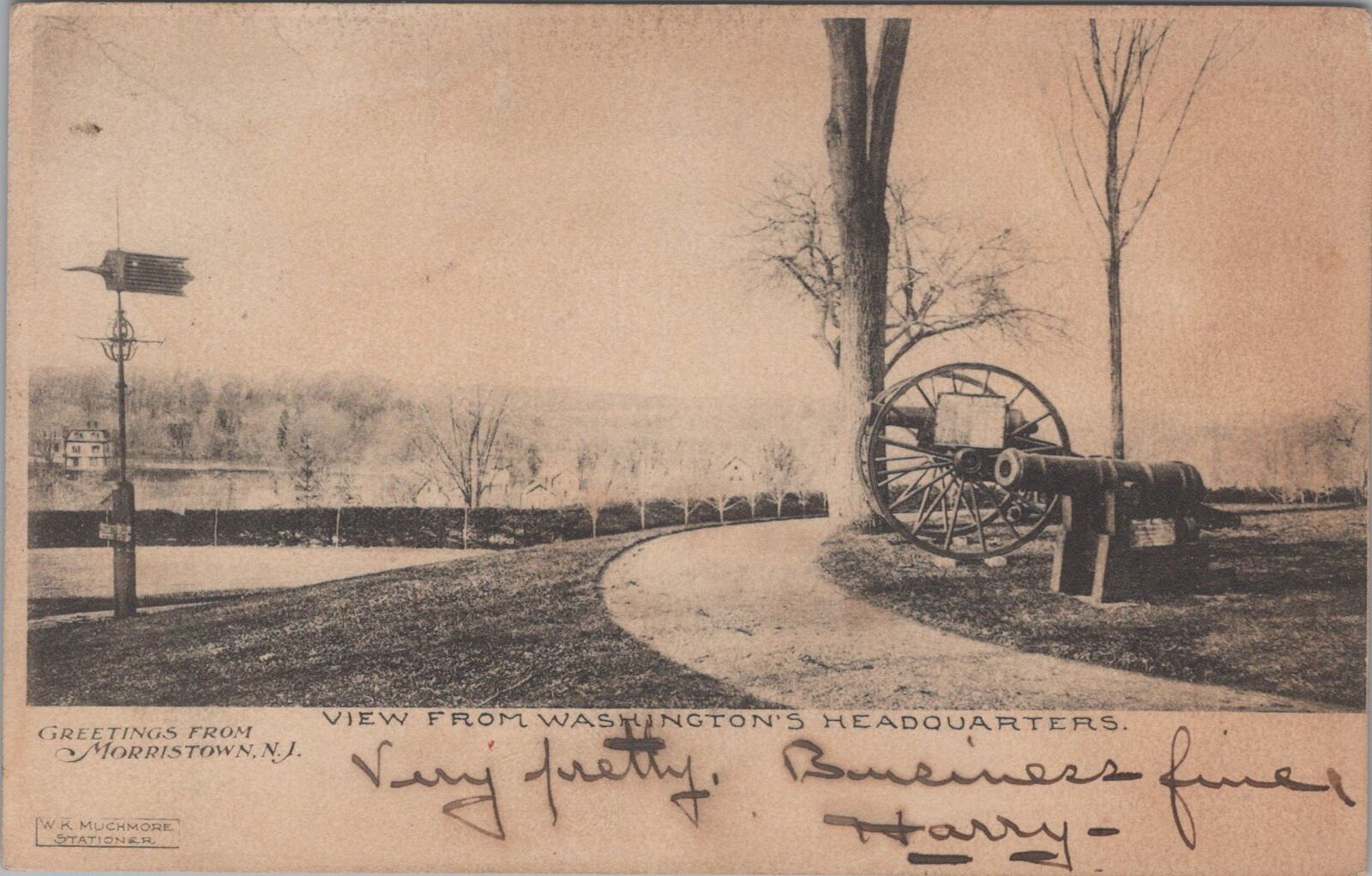 View From Washington's Headquarters Morristown NJ 1906 PM Postcard