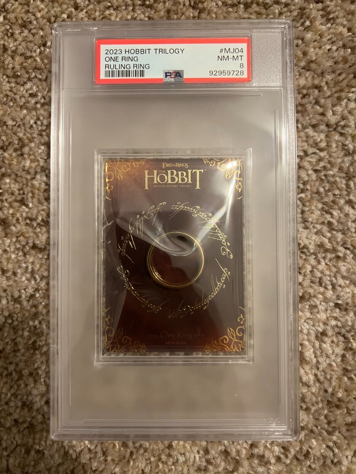 The Hobbit - Lord Of The Rings - ONE RING - Card Fun Trading Card TCG PSA 8