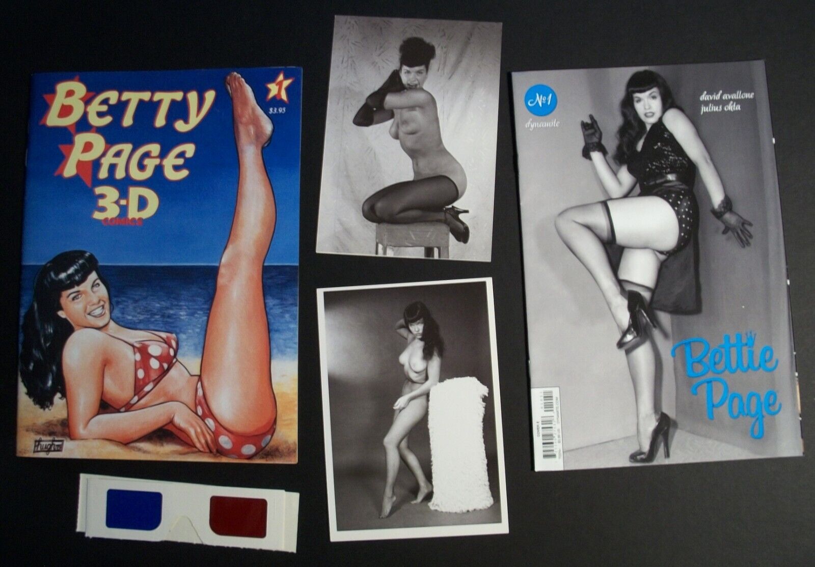 🌟 Bettie Page 3D Comics Postcard Lot 🌟 Yeager Photos Curves Pinup Taschen
