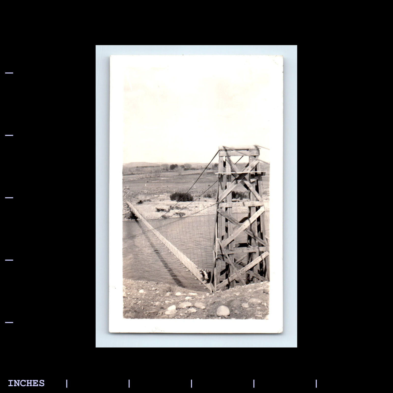 Vintage Photo BRIDGE OVER RIVER LANDSCAPE