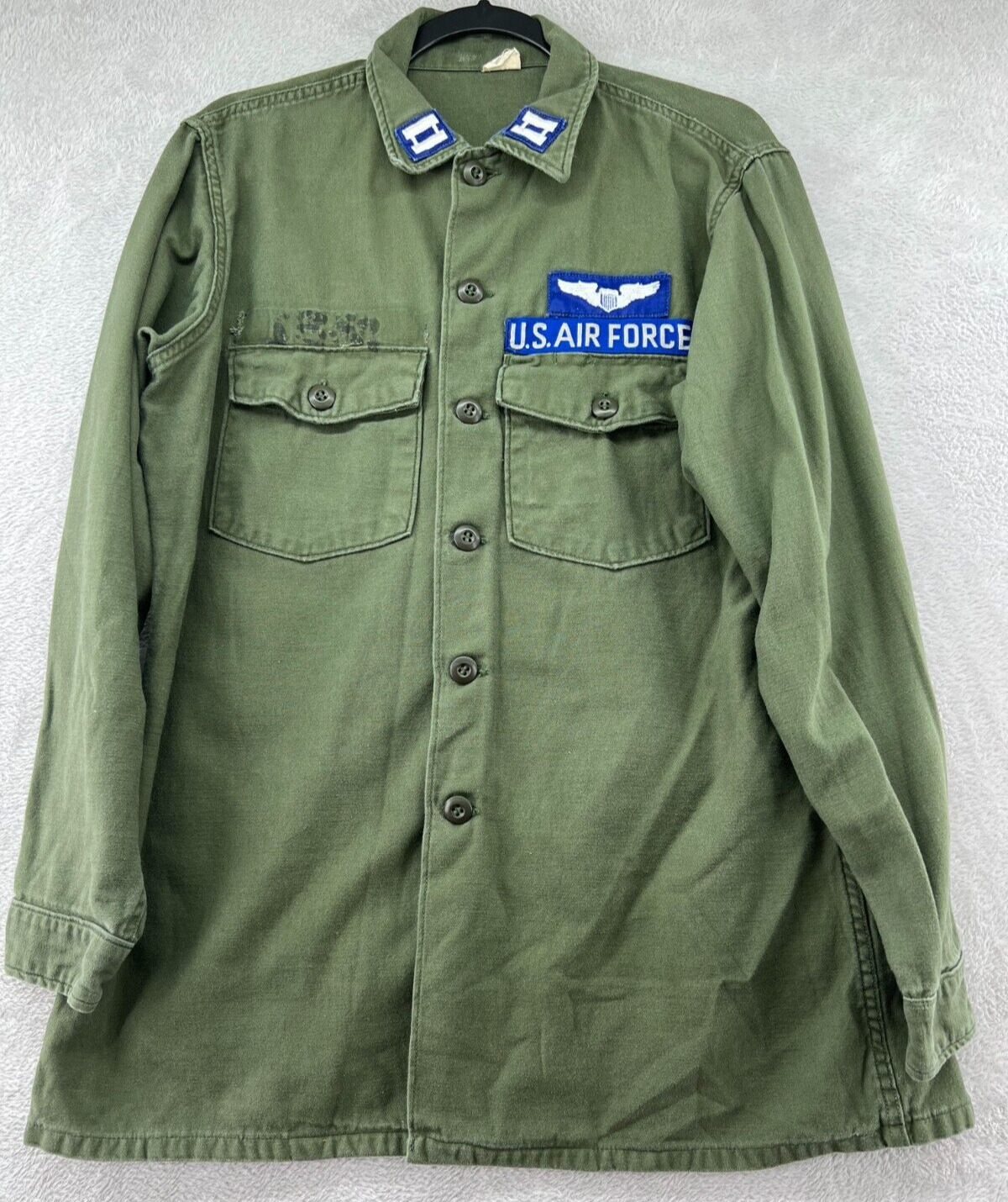 US Air Force OG-107 Fatigue Shirt 1968? Size 16 1/2 x 34