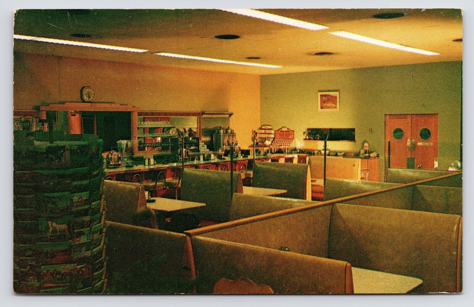 c1950s-60s~Towne Cafe~Price Utah UT~Diner~Fountain~Interior~Vintage Postcard