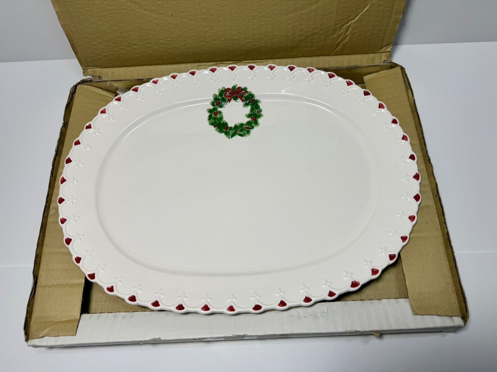 Mary Ann Baker Christmas Platter 16x12  With Original Box (92)