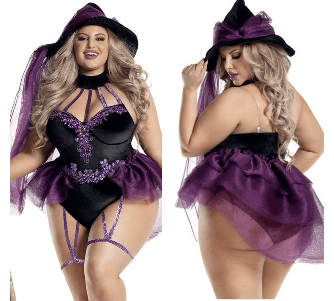 Party King PLUS SIZE SUGAR PLUM WITCH COSTUME Halloween Size 1X Role Play