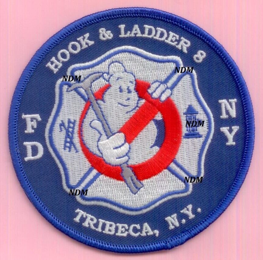 New York City Fire Dept Ladder 8 Patch Tribeca Ghostbusters Round