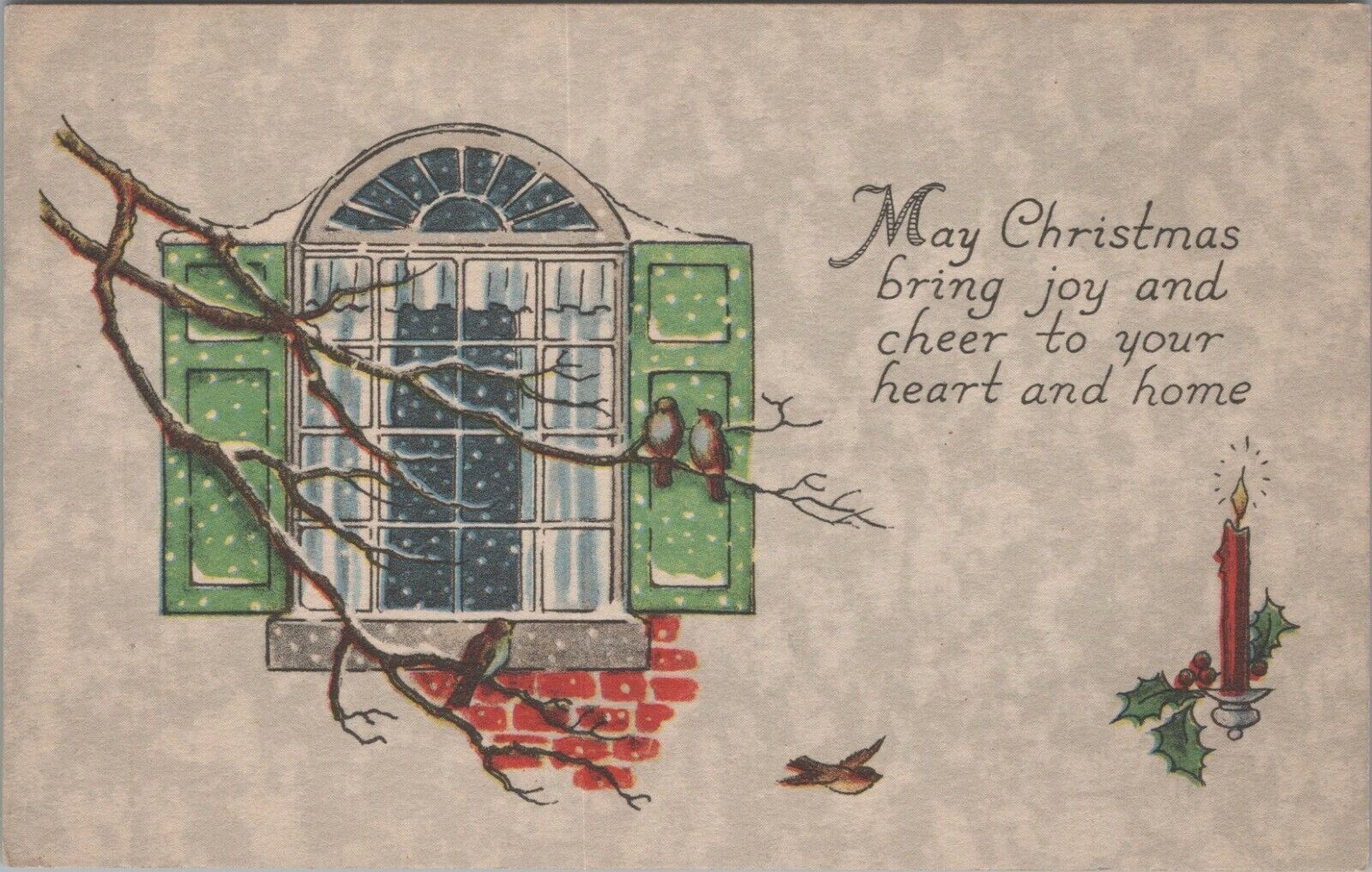 May Christmas Bring Joy And Cheer To Your Heart Divided Back Vintage Post Card