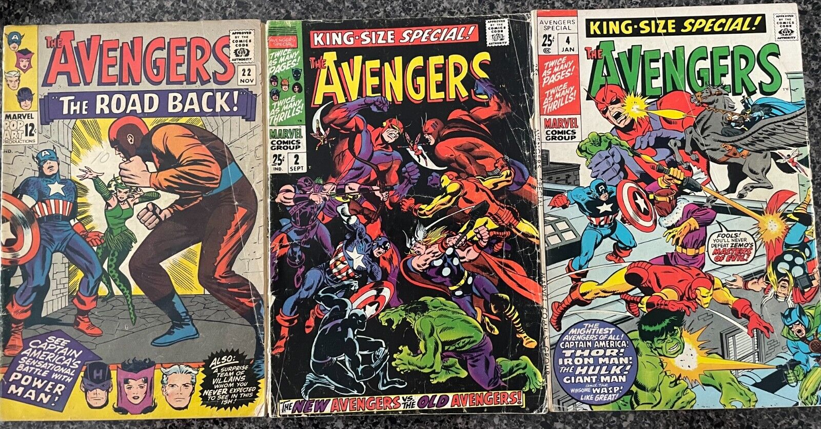 Avengers #22 and Avengers King-Size Special #2 and 4