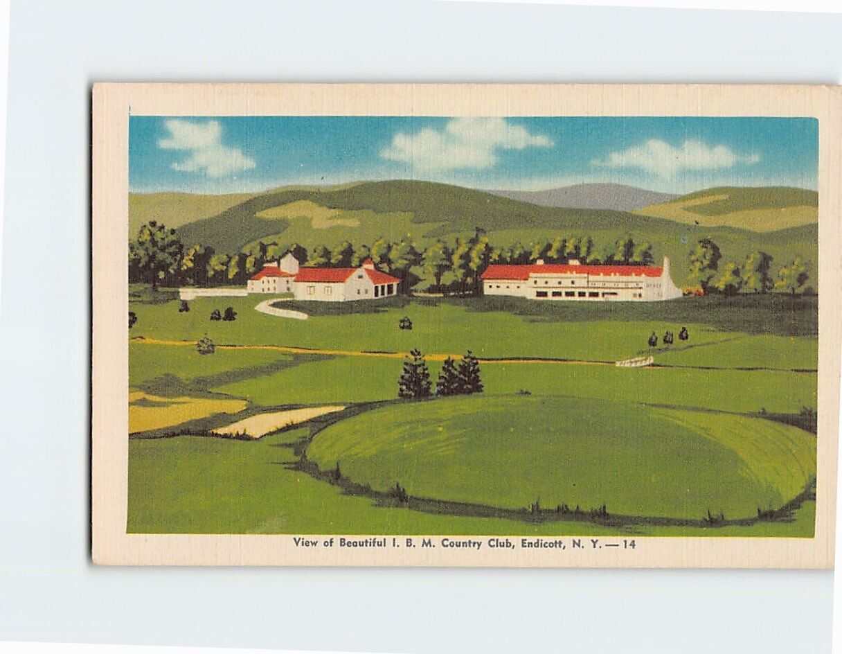 Postcard View of Beautiful I. B. M. Country Club, Endicott, New York