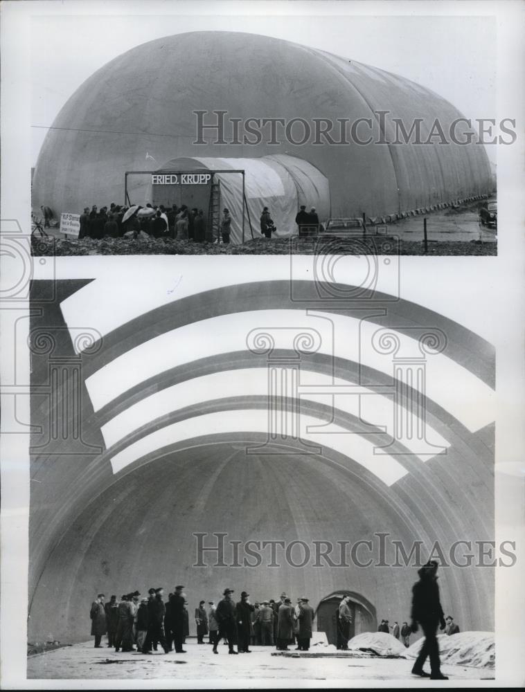 1961 Press Photo Heiligenhafen Germany tent bldg by Friedrich Krupp Co,