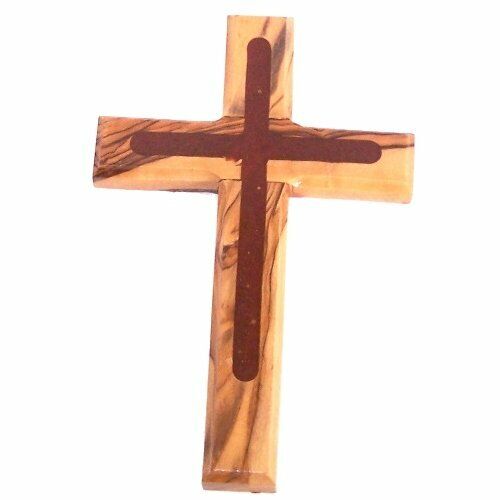 Special olive wood - two (2) tones Cross (6.5 inches) Comes with Certificate ...