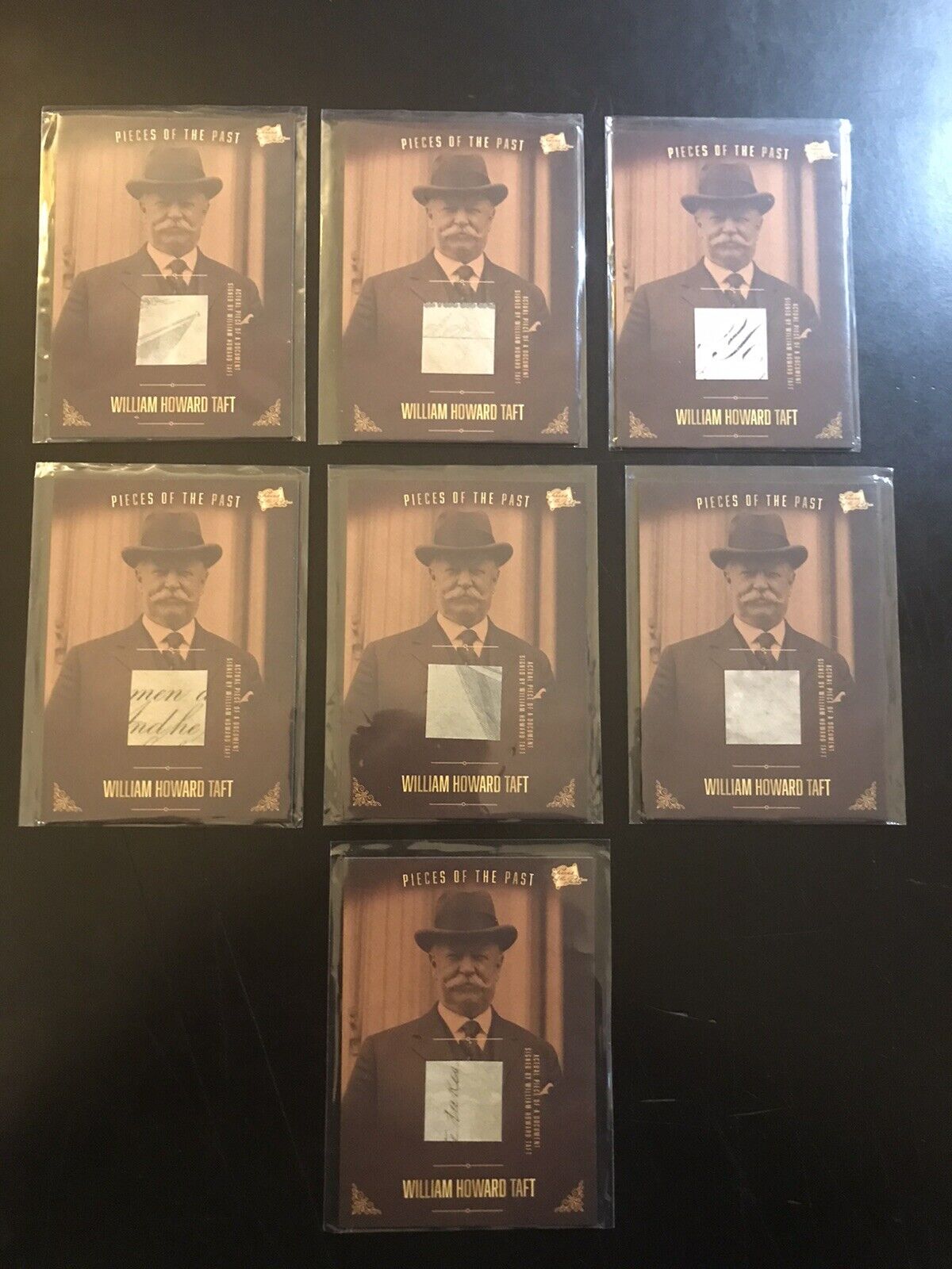 LOT OF 7- 2017 Pieces of the Past William Howard Taft Document Relics PR-WHT02