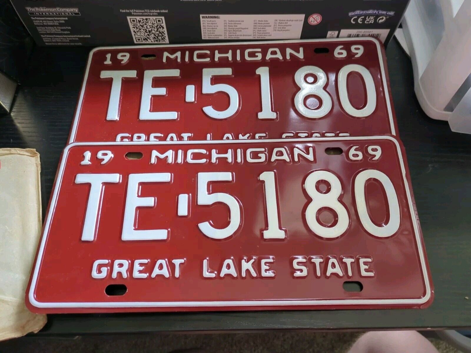 Vintage 1969 Michigan License Plate Great Lake State On Amazing Condition Metal