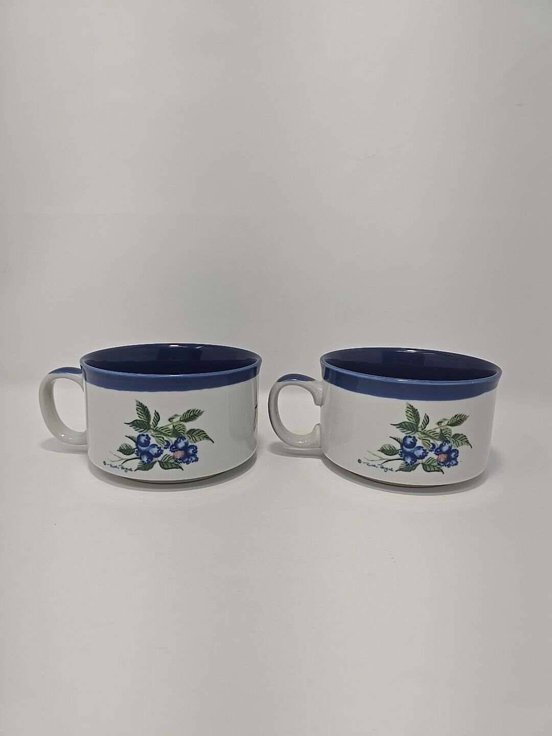 🫐OTAGIRI Blueberry Soup Mugs JAPAN Ruth Pengal Designer (Set of 2) 4.5\