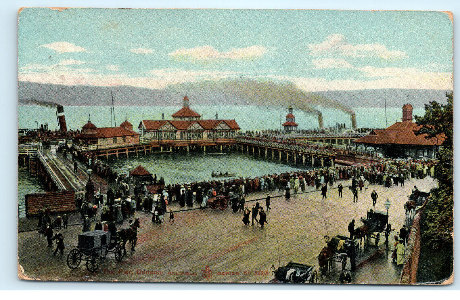 Dunoon Pier Scotland 1908 Vintage Postcard E65