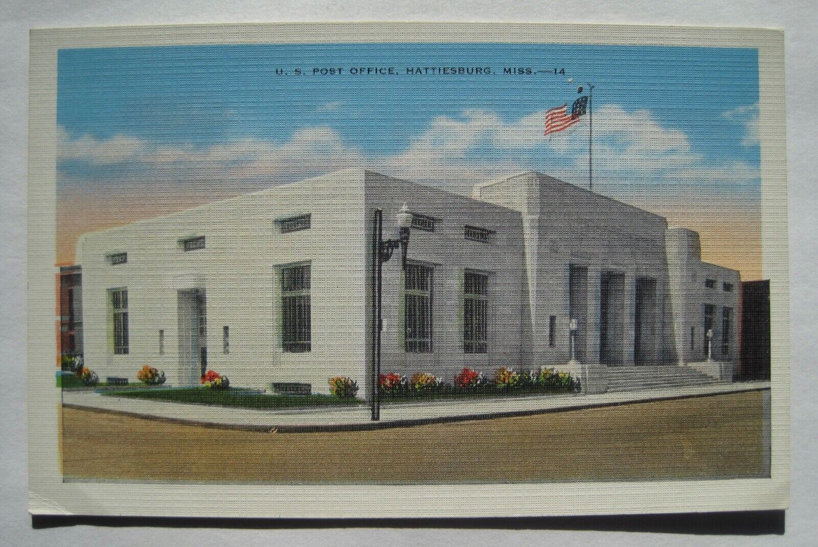 Hattiesburg MS Post Office Building Old 1935 Mississippi Postcard; Message
