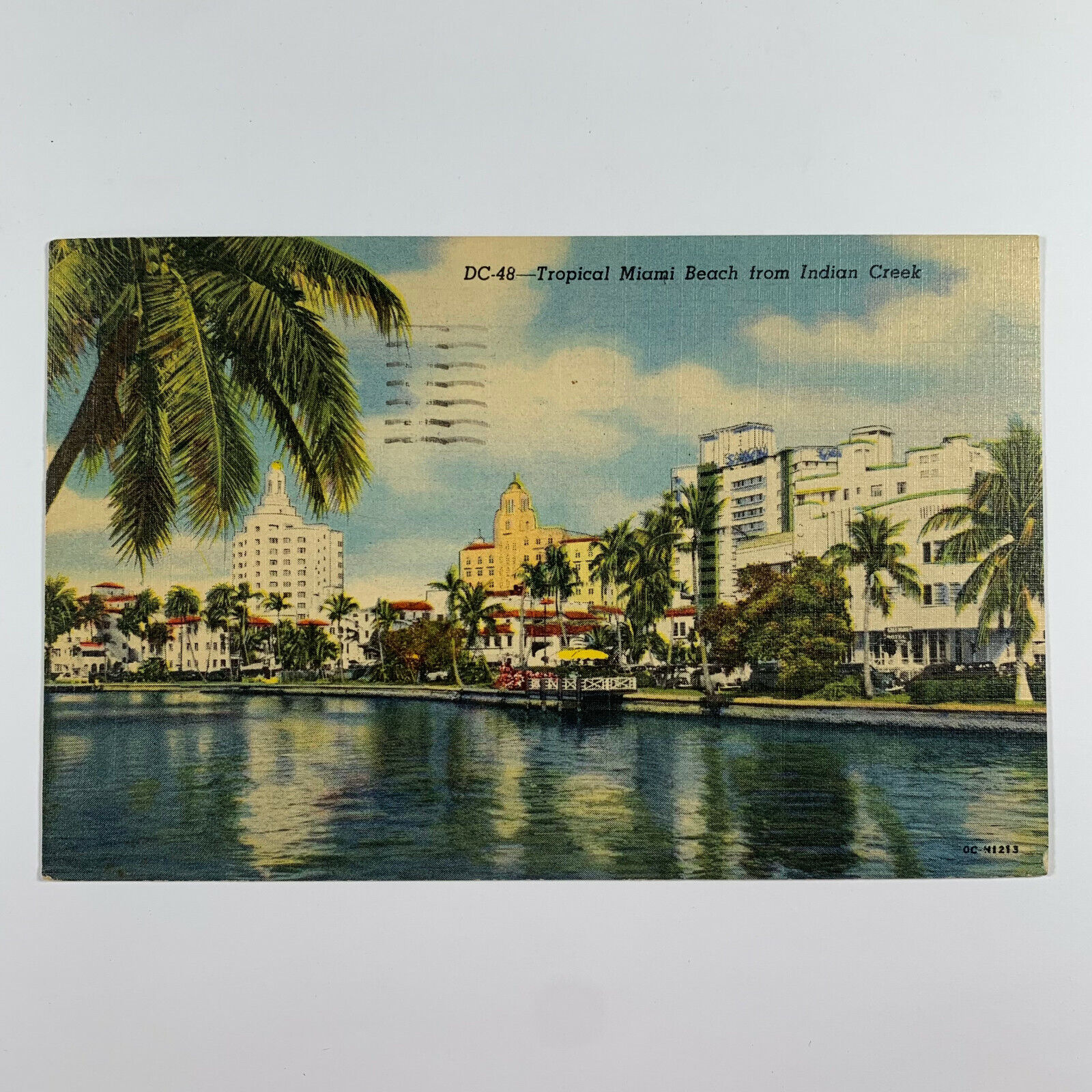 Postcard Florida Miami FL Indian Creek Beach 1953 Posted Linen