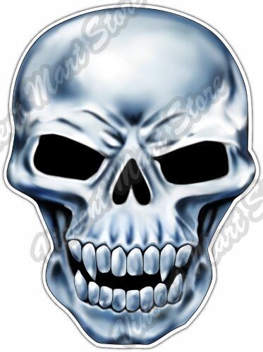 Skull Human Cross Bones Gothic Bike Biker Car Bumper Vinyl Sticker Decal 4\