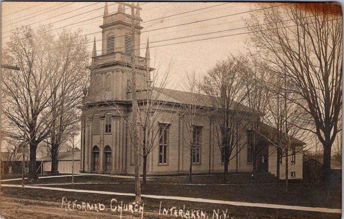 Interlaken, NY, Reformed Church, Postcard, c1908 #1771