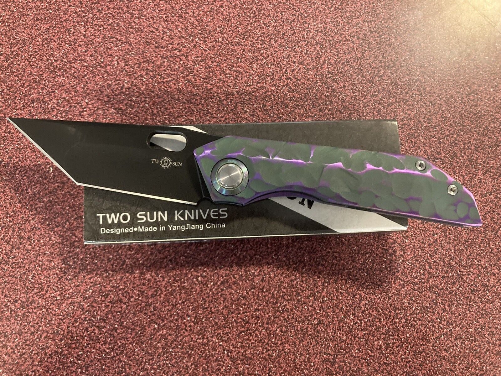 Two Sun Ts300 Custom Anodized Titanium Knife 14c28n By Colin’s Crazy Creations