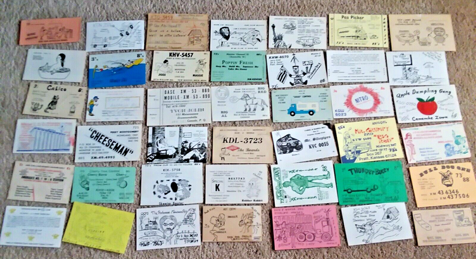 Vintage QSL Radio Cards Lot Amateur Radio CB  Radio Lot of 40