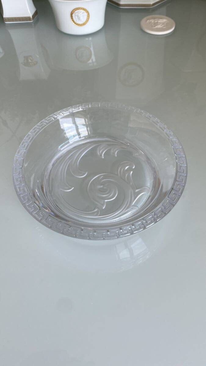 Authentic Versace Vintage Ashtray Tray Greca Clear Deadstock