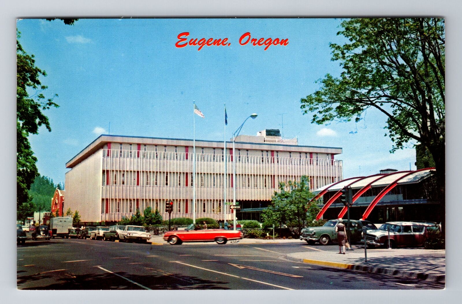 Eugene OR-Oregon, Lane County Courthouse, Antique, Vintage Postcard