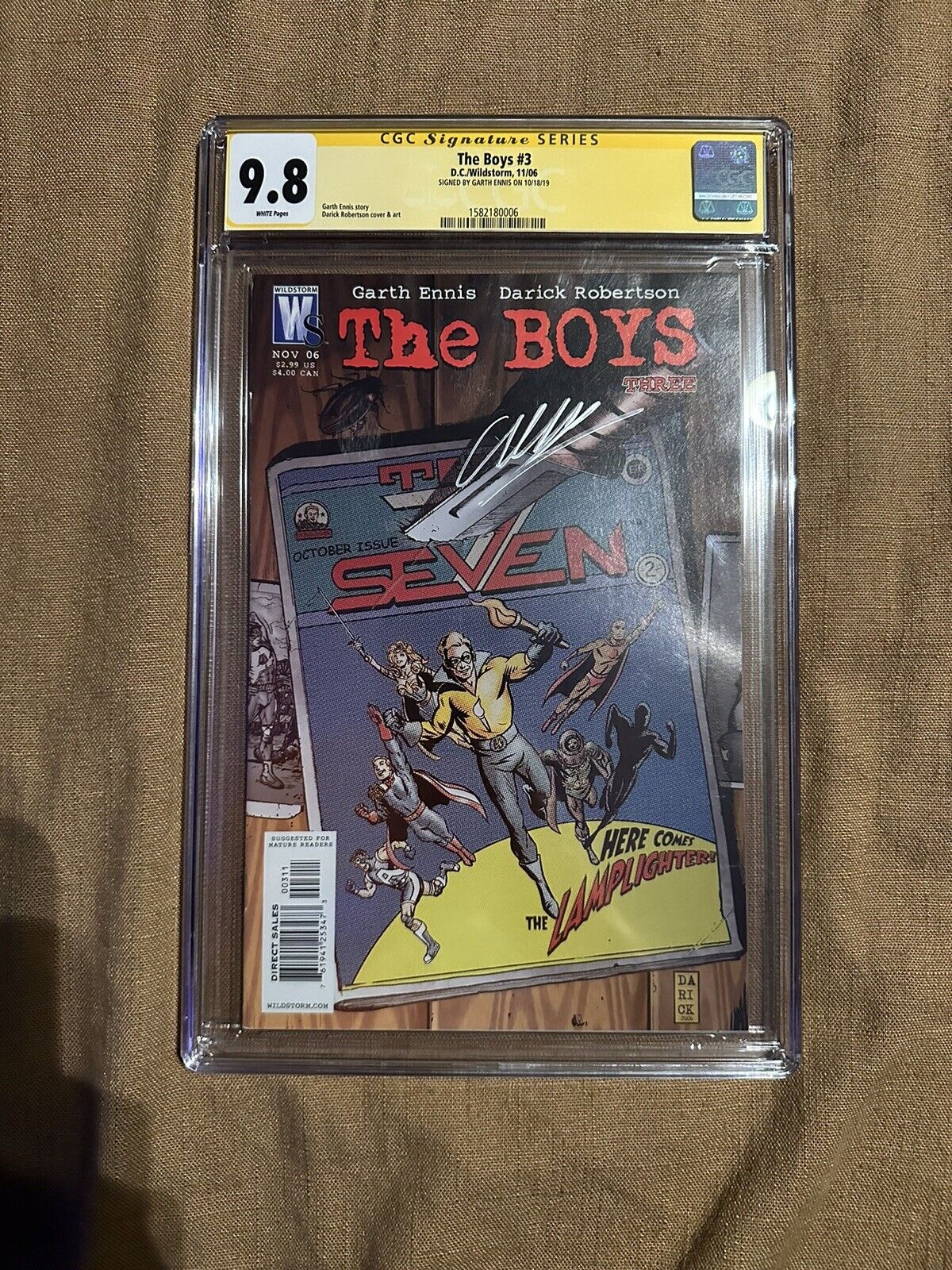 The Boys #3 CGC 9.8 SS Signed by GARTH ENNIS 1st appearance of Homelander NM+