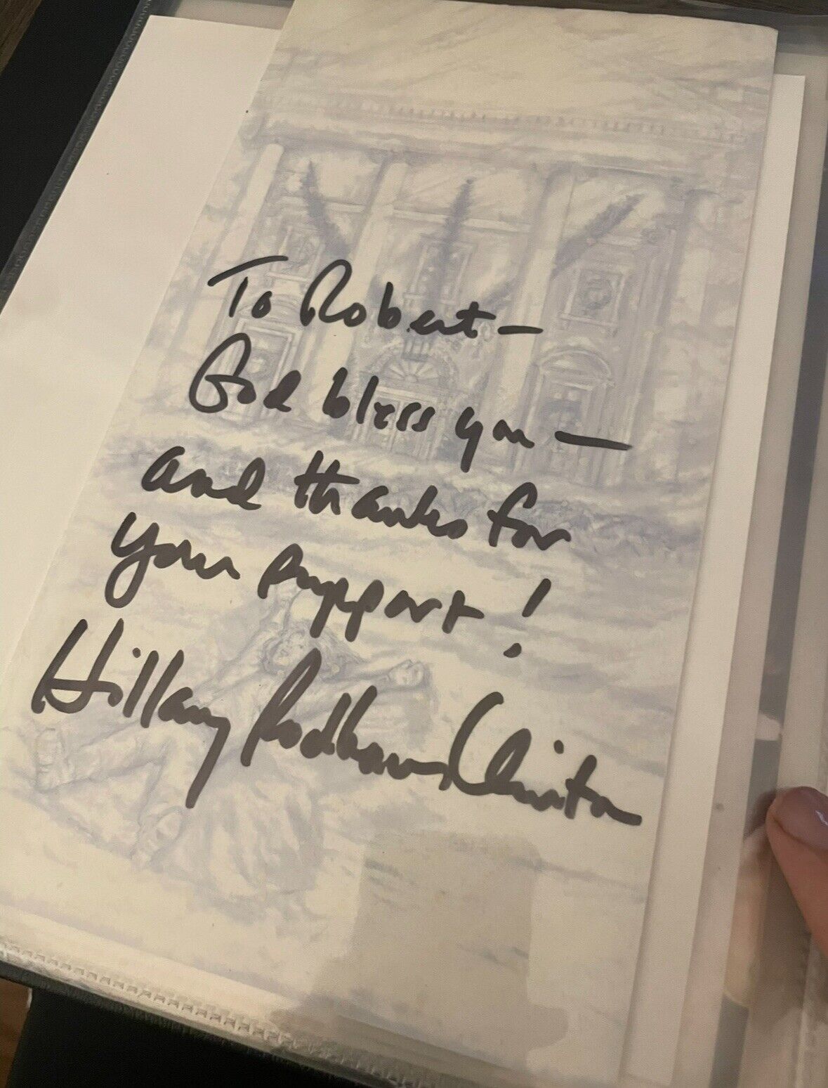 Hillary Clinton Signed Christmas White House Booklet In-Person While First Lady