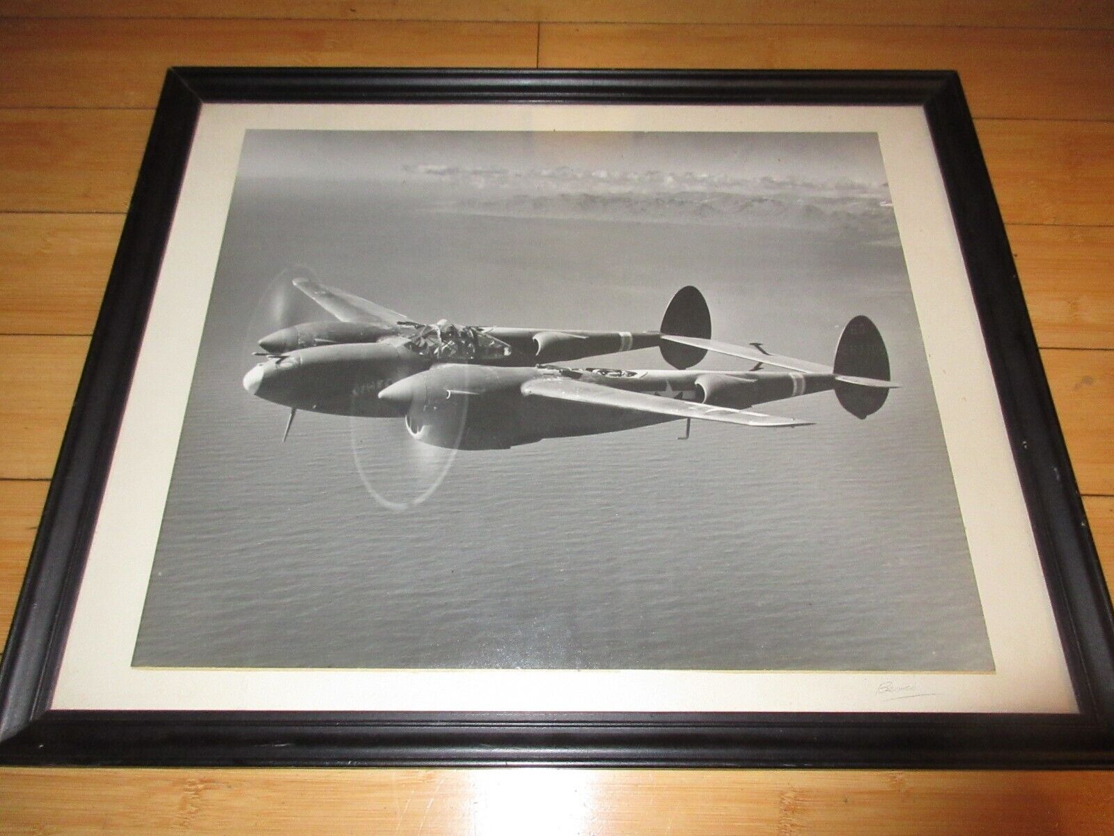 Vintage WW2 Lockheed P-38 Lighting Bomber Plane Original Photograph signed USAF