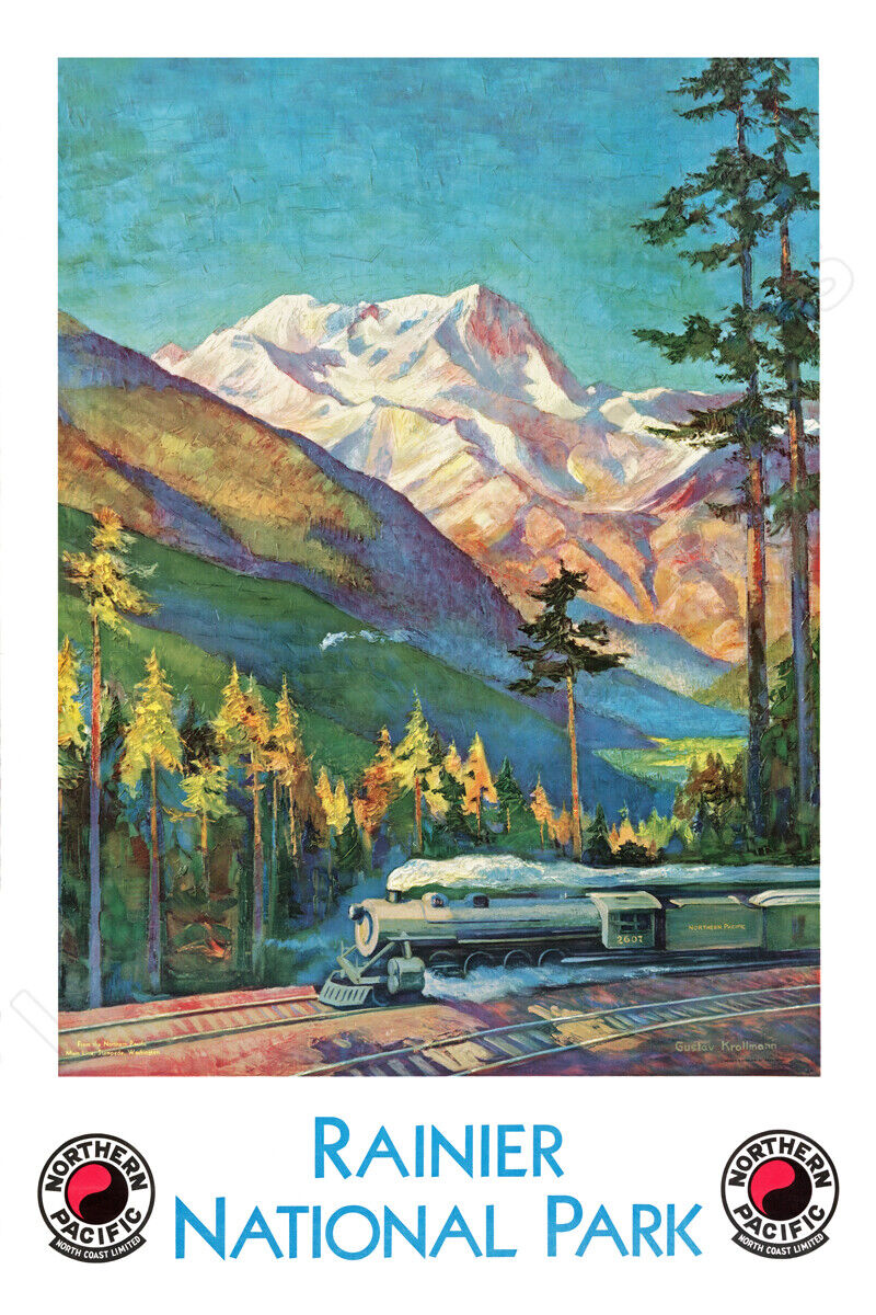 Mount Rainier National Park Via Northern Pacific Railroad – 1920 Poster 24\