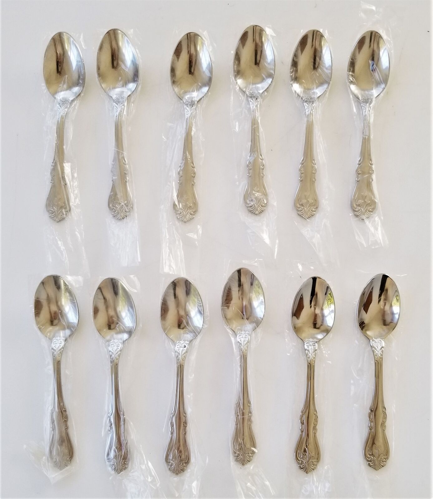 REED and BARTON RDS167 stainless FLATWARE 12pc TEA DESSERT SPOONS likely unused