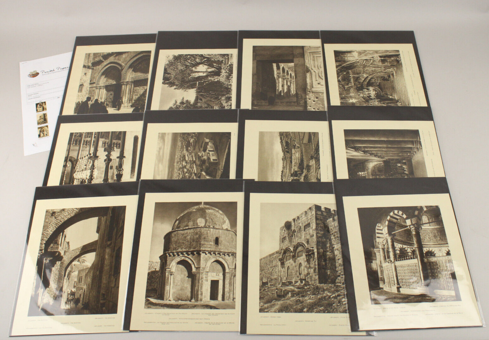 Lot 12 1925 Jerusalem Photogravure Print Verlag von Ernst Wasmuth w/COA, Receipt