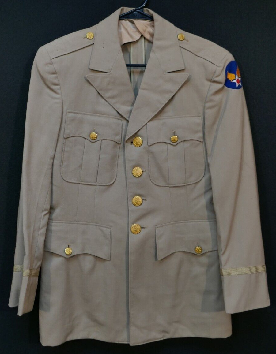 WWII USAAF Khaki Army Officers Uniform Coat \'Goldstein - Migel Waco\' Texas Wool