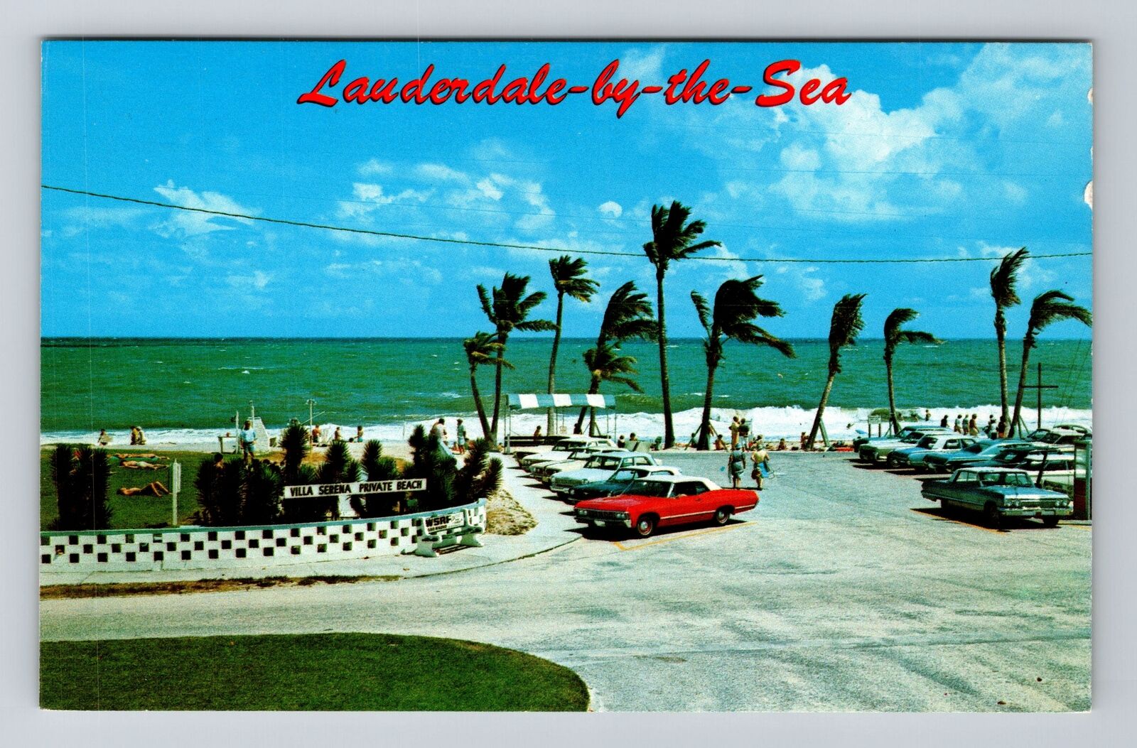 Lauderdale by the Sea FL-Florida, Ocean Front, Vintage Postcard