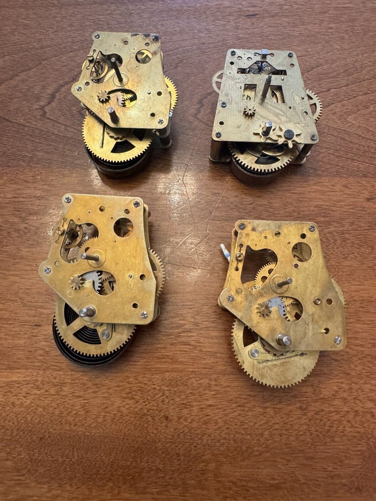 Four Small/Novelty Clock Movements For Parts Or Repair