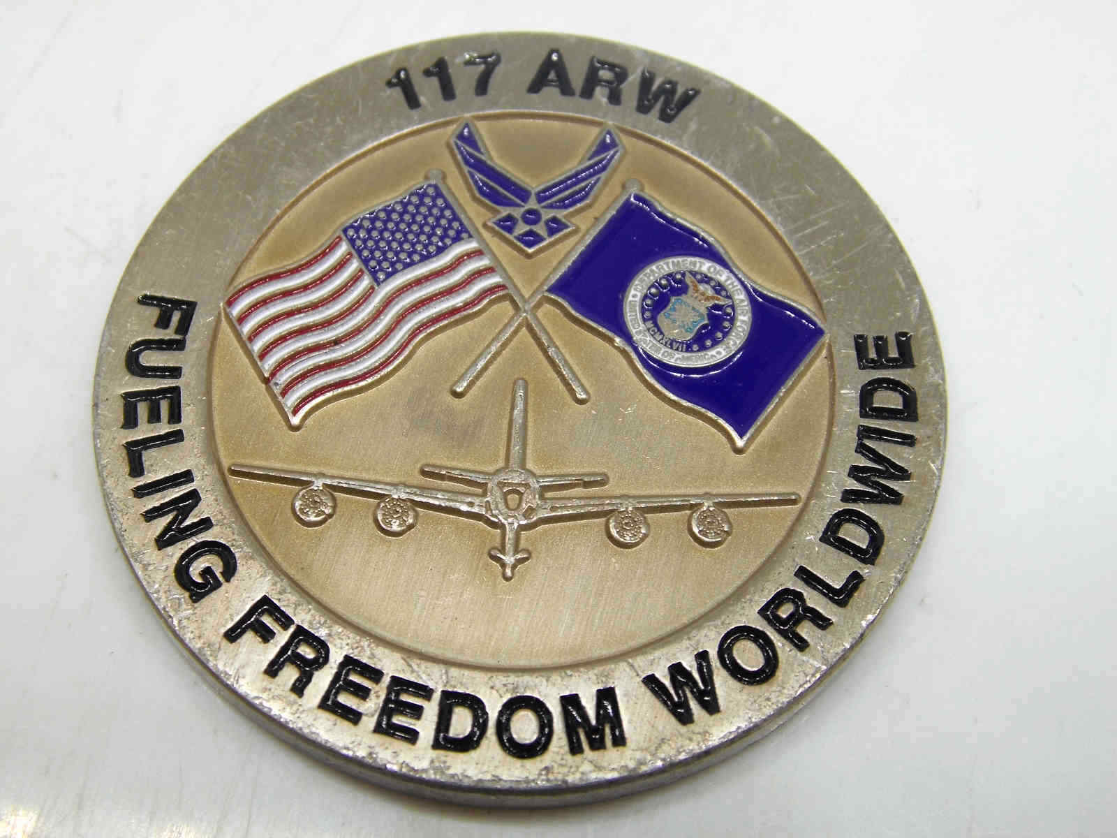 117 ARW FUELING FREEDOM WORLDWIDE 117TH AIR REFUELING WING CHALLENGE COIN