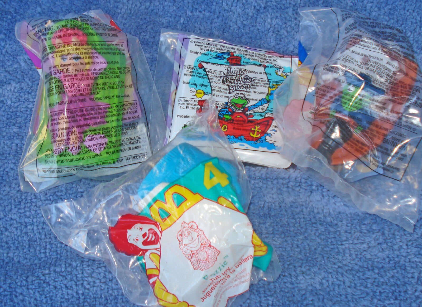 1996 MCDONALD\'S HAPPY MEAL TOYS MUPPET TREASURE ISLAND-4 MINT IN PACKAGE TOYS