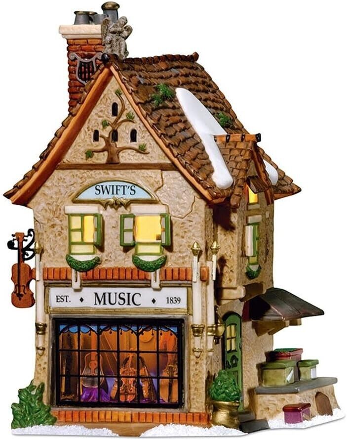 Department 56 Dickens Village Swifts Stringed Instruments Lit House 58753 NEW P