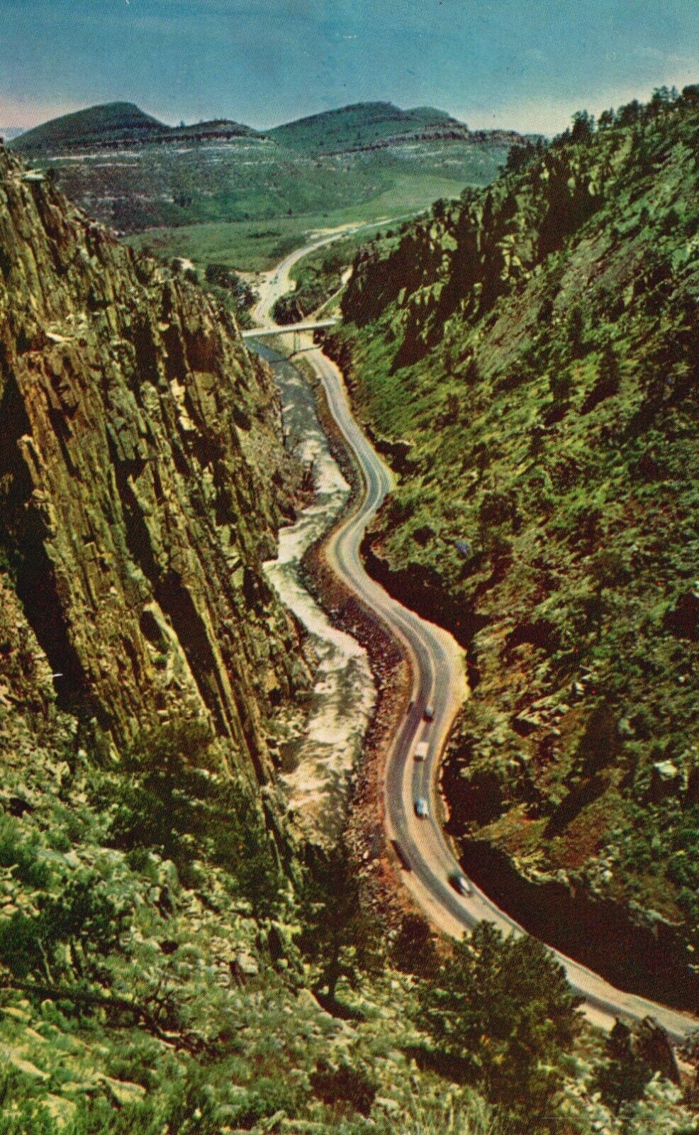 Postcard CO Big Thompson Canyon Road & Rushing River Chrome Vintage PC G9894