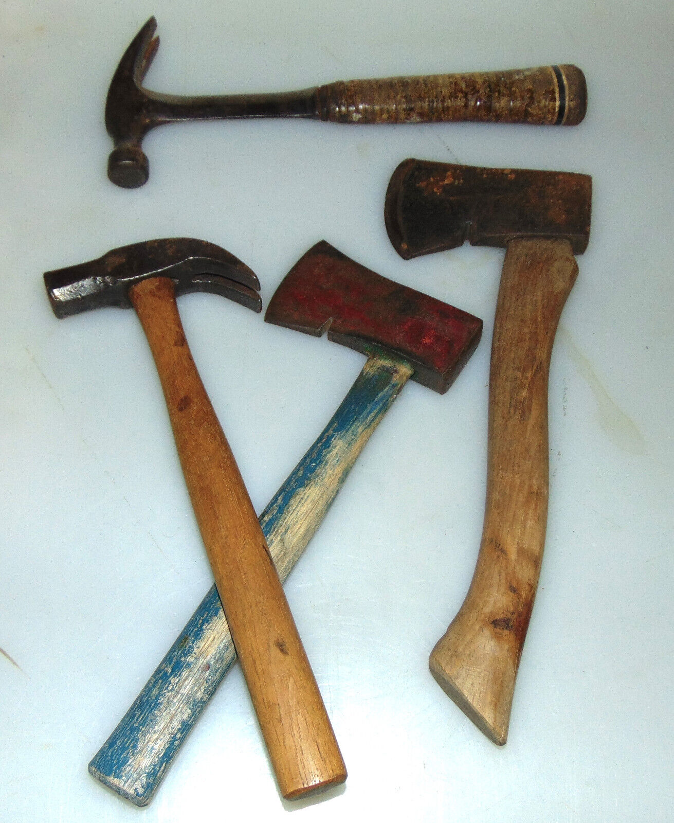 Lot of 4 Vintage Antique Carpentry Hammers and Hatchets