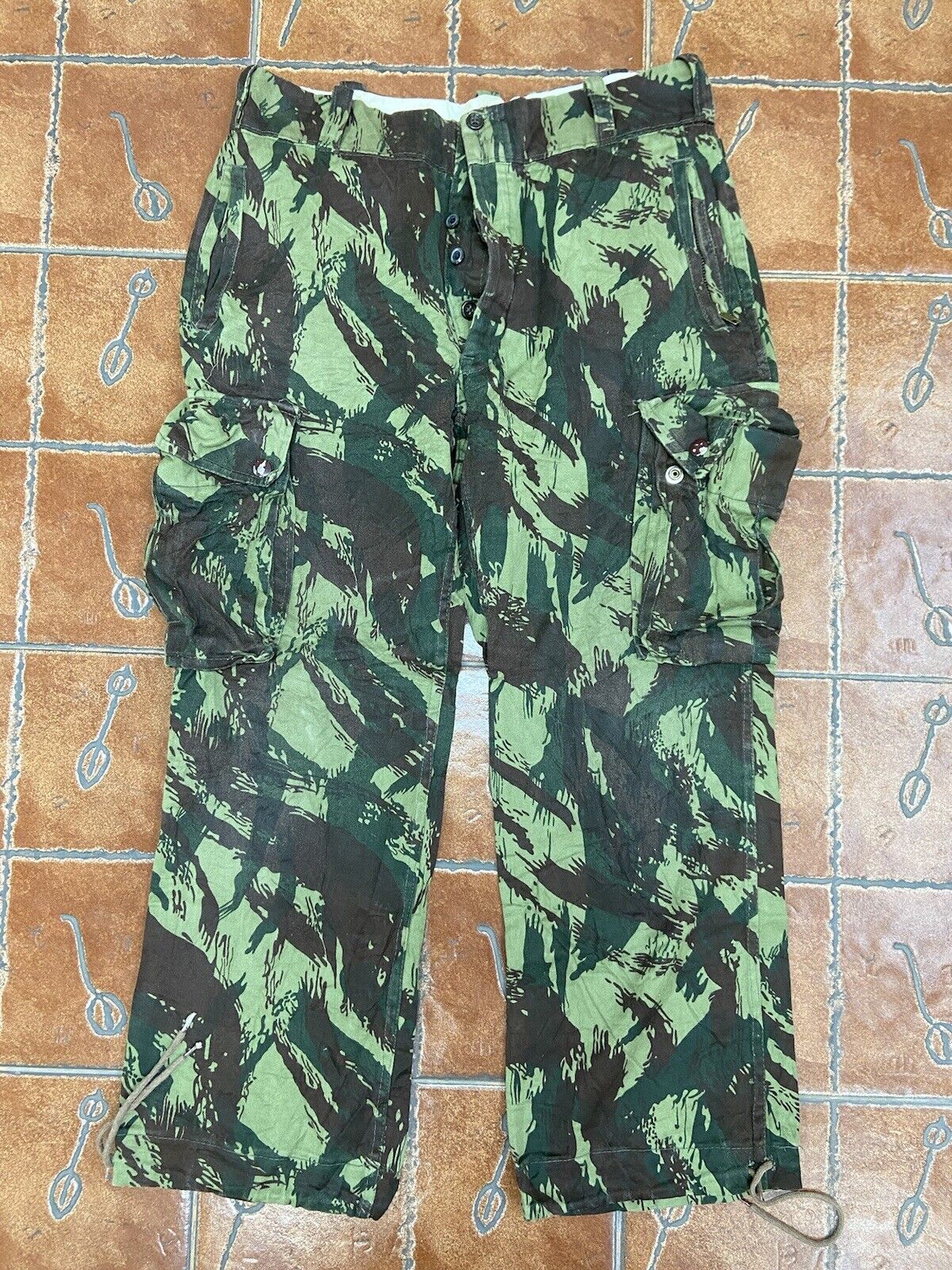 VTG Portug Lizard Camo HBT Trouser Pants. Lizard Camouflage.