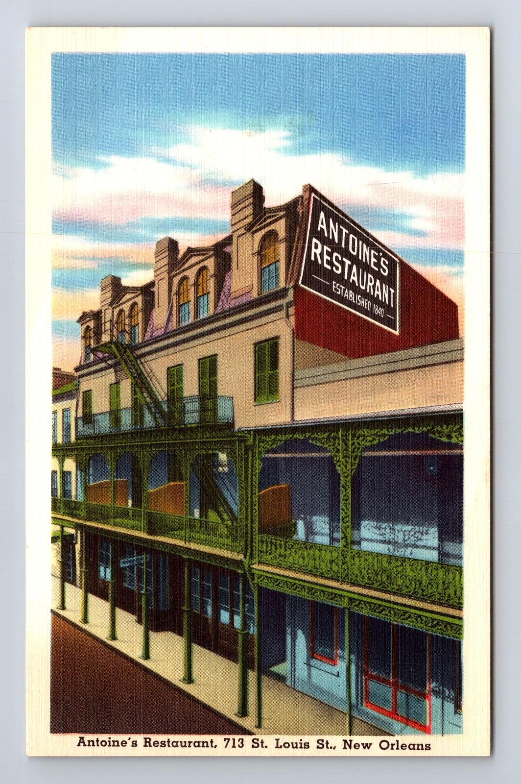 New Orleans LA-Louisiana, Antoine's Restaurant, Advertisement, Vintage Postcard