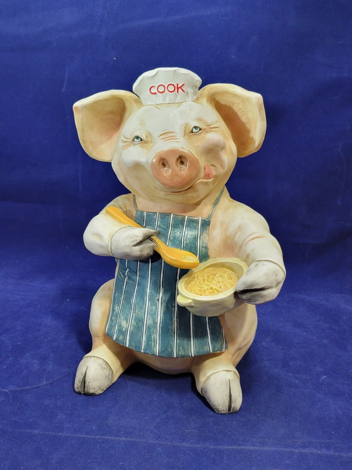 Vintage Pig Statue Collectible Cook ~ Jenny Chapman, 1996, Ceramic /Pottery 