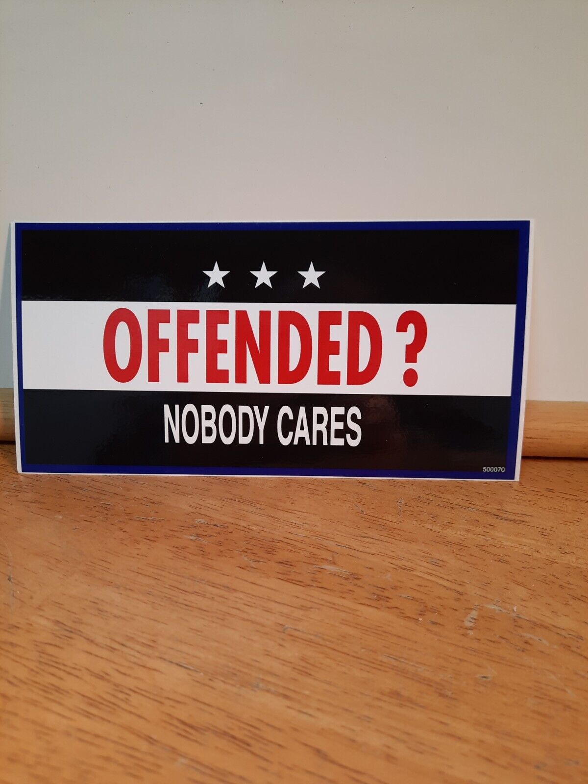 Offended ? Nobody Cares Bumper Sticker car boat truck