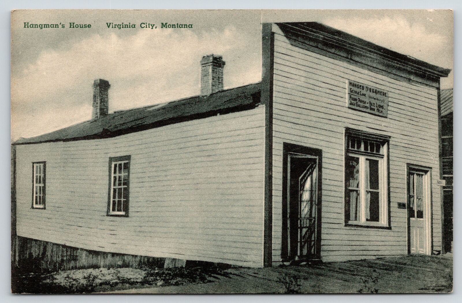 Virginia City Montana~Hangman\'s House~1864 List of Hanged on Wall~B&W Albertype
