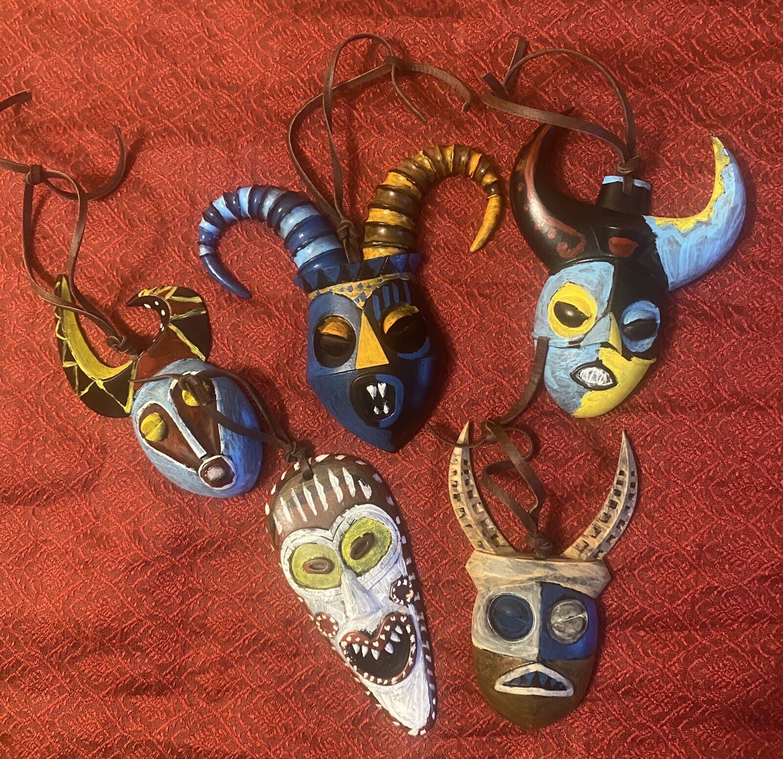 Disney Adventure Land  Jungle Cruise Tiki Mask  Holiday Ornaments Complete Set